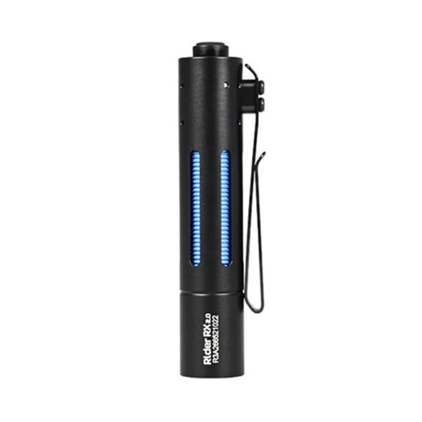 Acebeam Rider RX 2.0 1,000 Lumen EDC Flashlight 1x14500 USB-C Rechargeable Battery - 6500K Cool White Black w/ Blue Accents