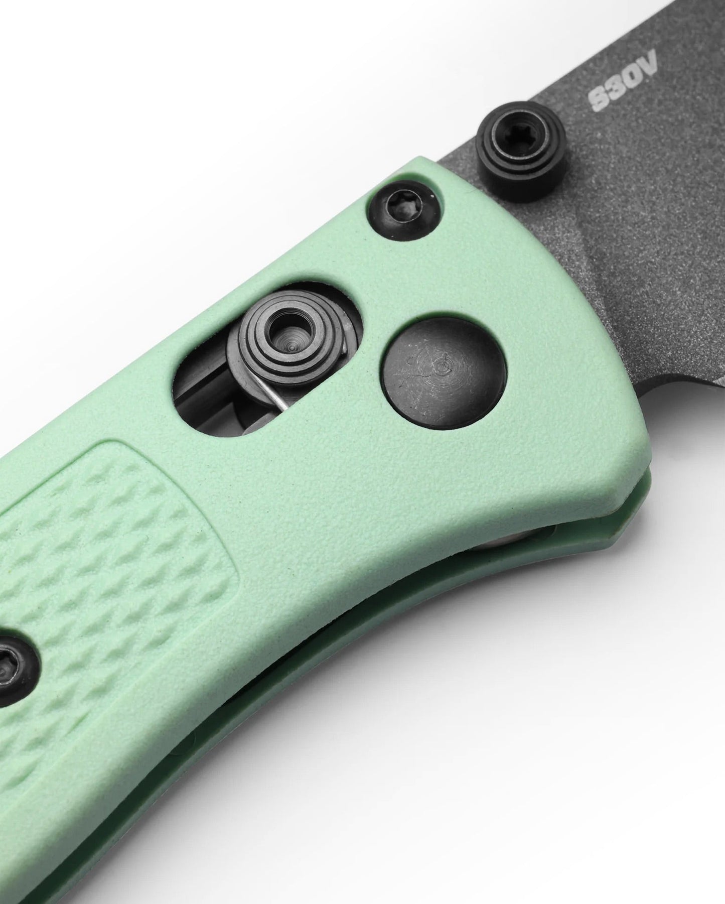 Benchmade Mini Bugout 533GY-06 Limited – 2.82″ CPM-S30V Gray Cerakote Drop Point EDC Folding Knife, Sea Foam Grivory