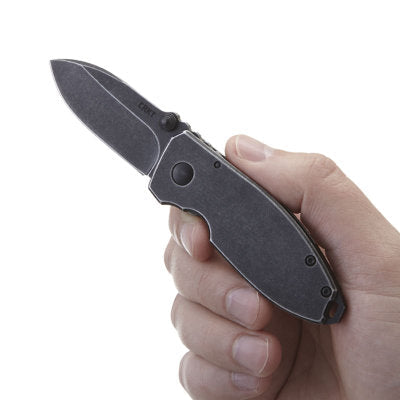 CRKT Squid Black Stonewash Folding Knife - Designed by Lucas Burnley - 2490KS