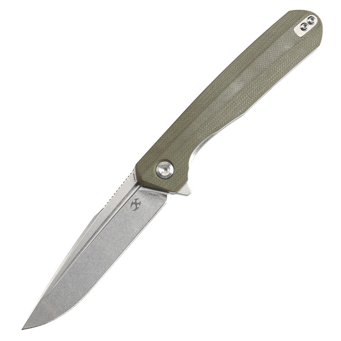 Kansept Qilin 3.43" Stonewashed 154CM Olive Green G10 Handles - T1047A2
