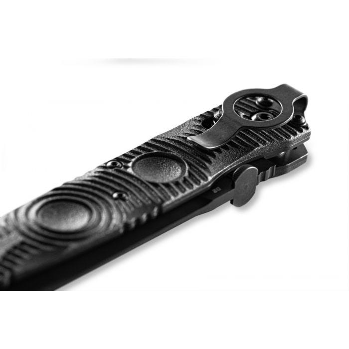 Benchmade SOCP Tactical Folder 391SBK – 4.47″ Black D2 Serrated Spear Point, Black CF-Elite, AXIS Lock
