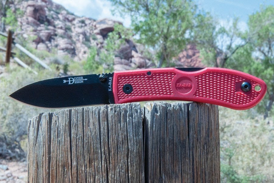 Ka-Bar Dozier Lightweight Lock Back Folding Knife 3in AUS 8 Steel Blade - 4062RD