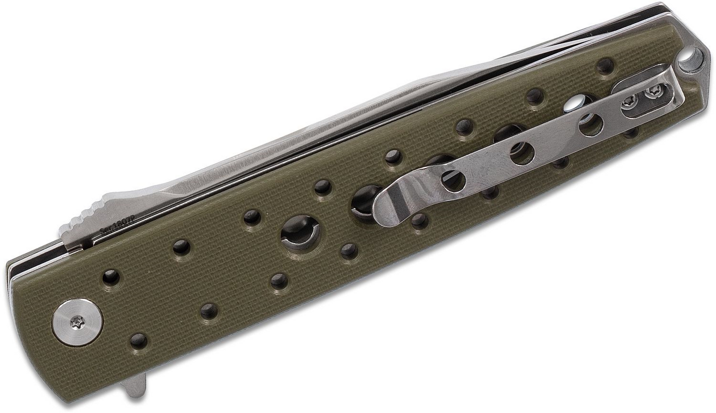 Artisan Cutlery Virginia 1807P-GNF Flipper Knife 3.94" D2 Satin Blade, Textured Green G10 Handles