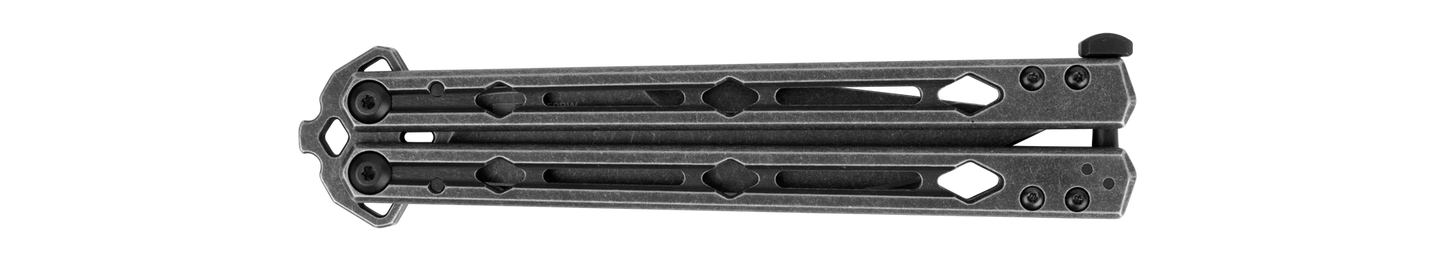 Kershaw 5150BW Lucha BlackWash Butterfly Folding Knife 4.6in Black-Oxide Coated 14C28N Steel Blade
