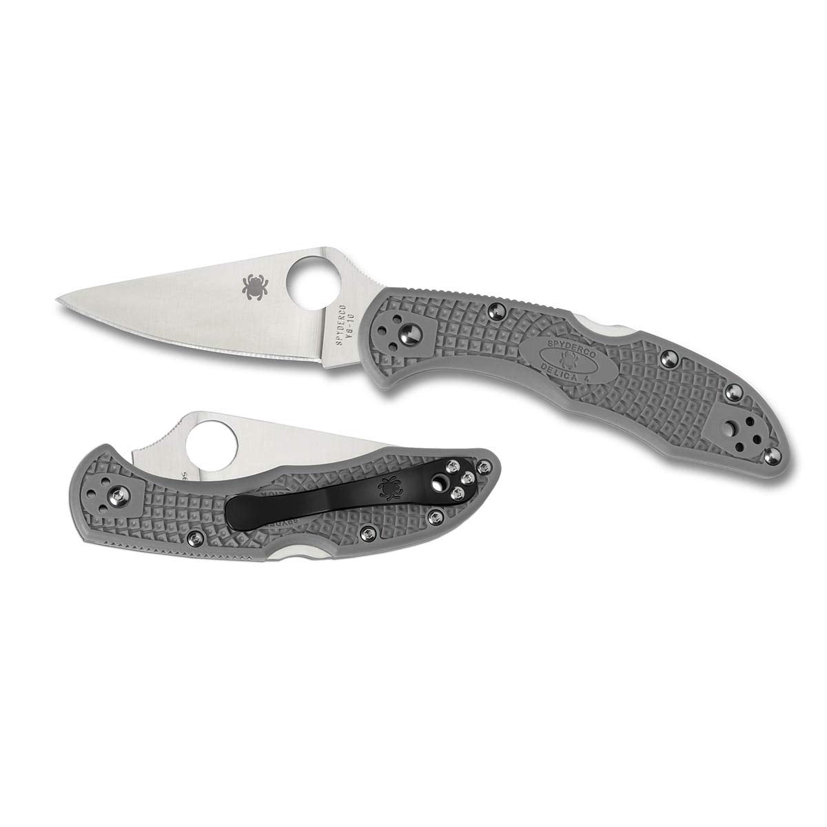 Spyderco Delica 4 FFG Gray C11FPGY Folding Knife - Plain