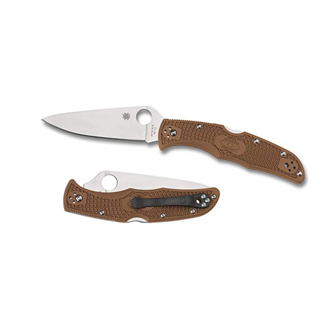 Spyderco Endura 4 FFG Brown FRN C10FPBN Folding Knife - Plain
