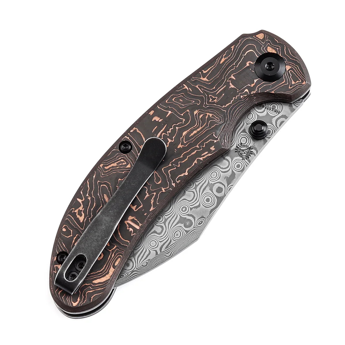 Kansept Nesstreet 3.58" Damascus Copper Carbon Fiber K1039F7