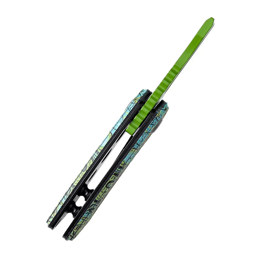 Kansept Mini Korvid 1.45" Grenn Coated 154CM Green G10 Green Undead Print T3030B2