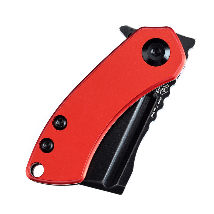 Kansept Mini Korvid 1.45" 154CM Black Stonewashed with Red Anodized Aluminum Handles - T3030P3