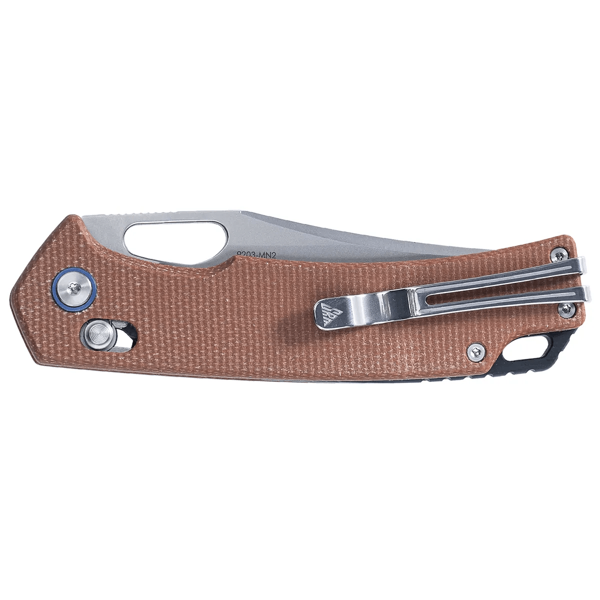 SRM Retriever - 3.54" Laminated 140Cr Bead Blast Blade - Brown Micarta Handle - 9203-MN2