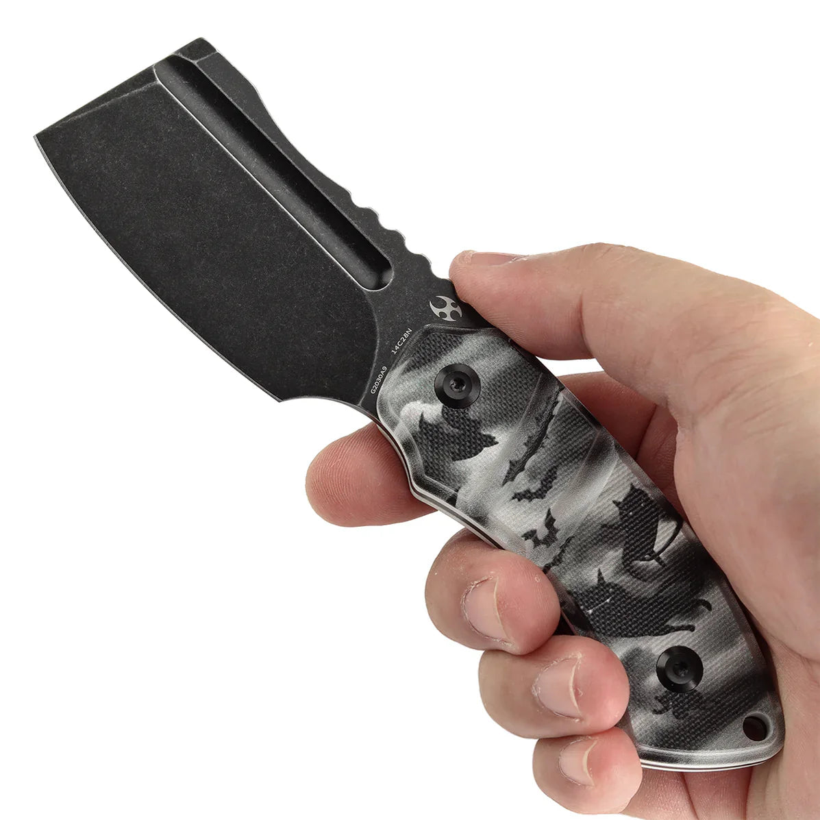 Kansept Korvid S 2.9" 14C28N G10 with Black Cat Print Black Grey G2030A9
