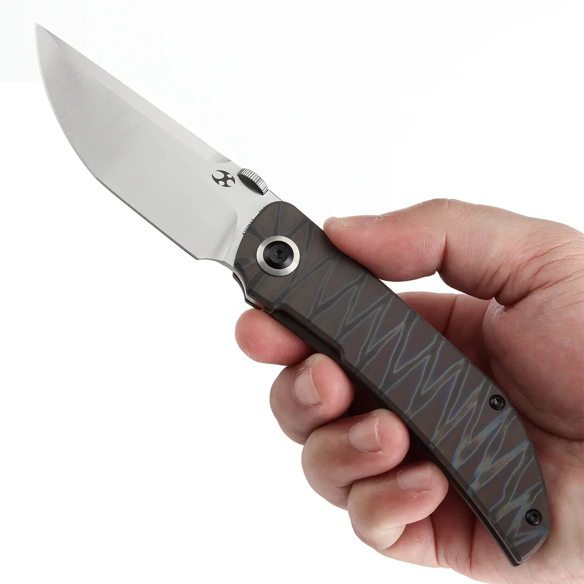 Kansept Tarkin 3.42" Satin 20CV Tiger Stripe Flamed Titanium K1078A3