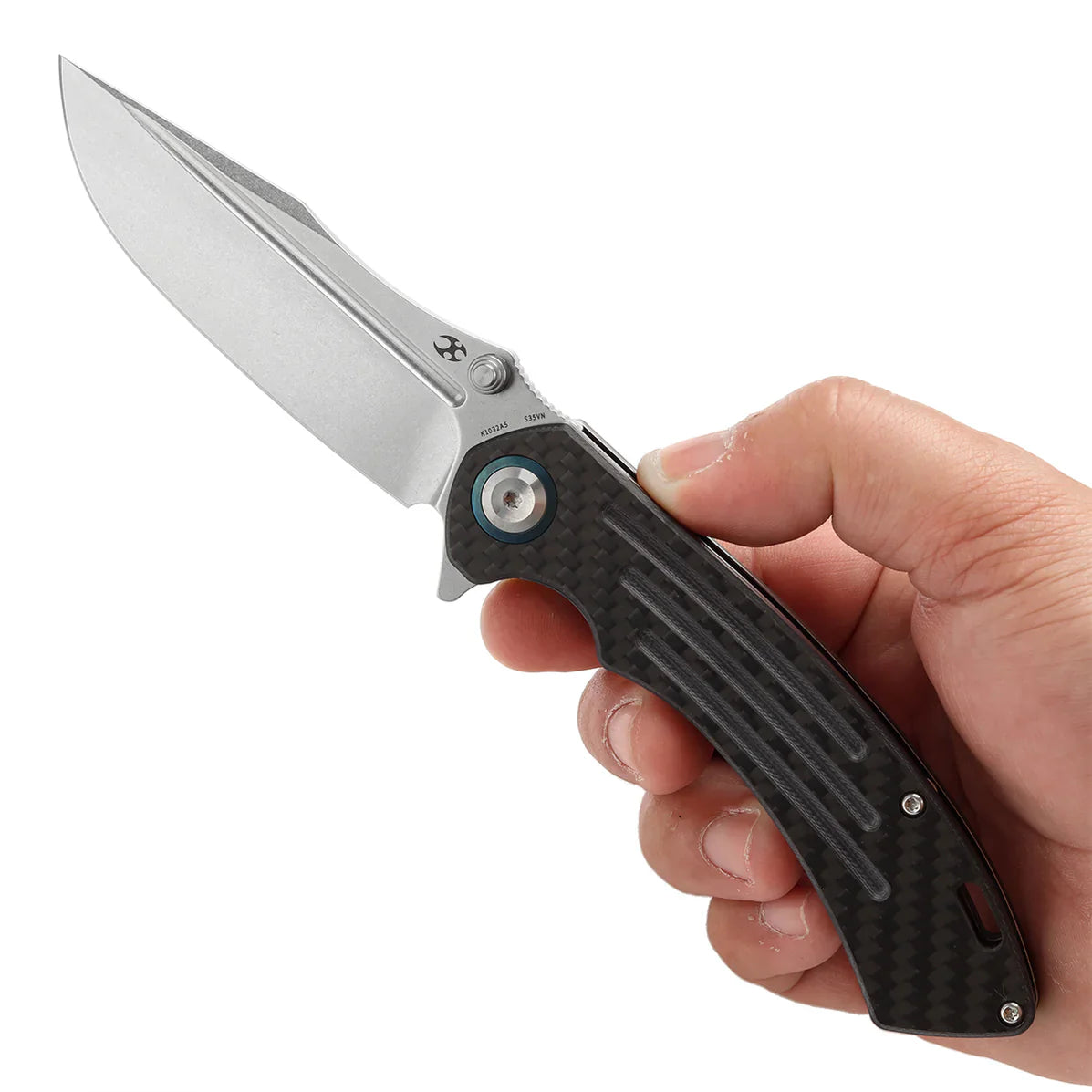 Kansept Pretatout 3.56" CPM S35VN Carbon Fiber,G10 Black K1032A5