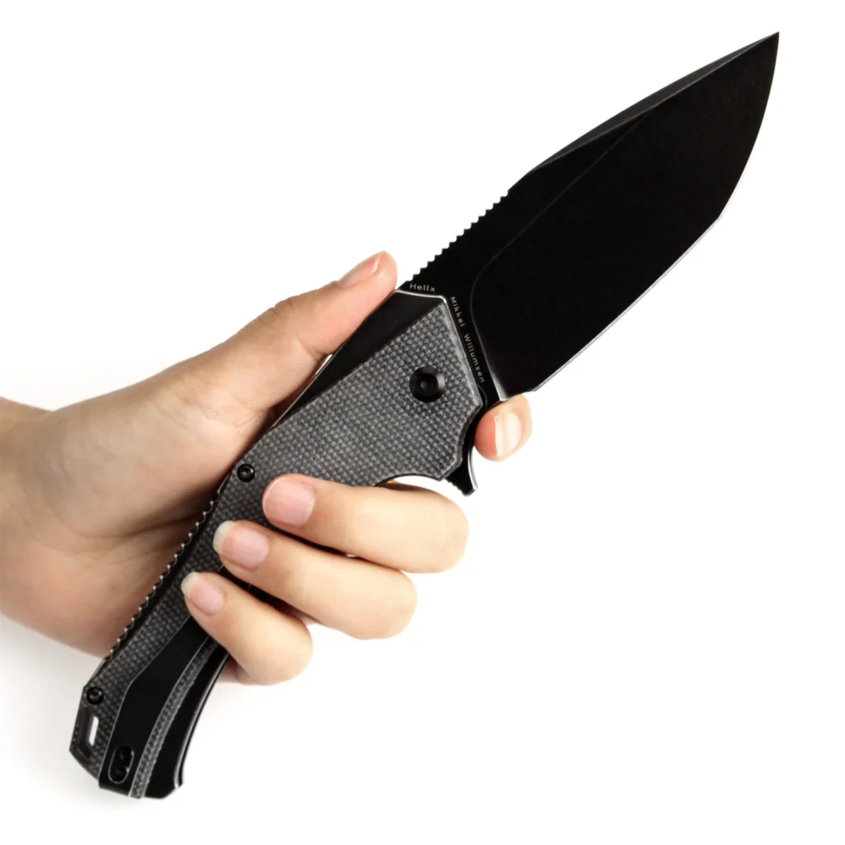 Kansept Hellx 3.6" D2 Black Micarta T1008F4