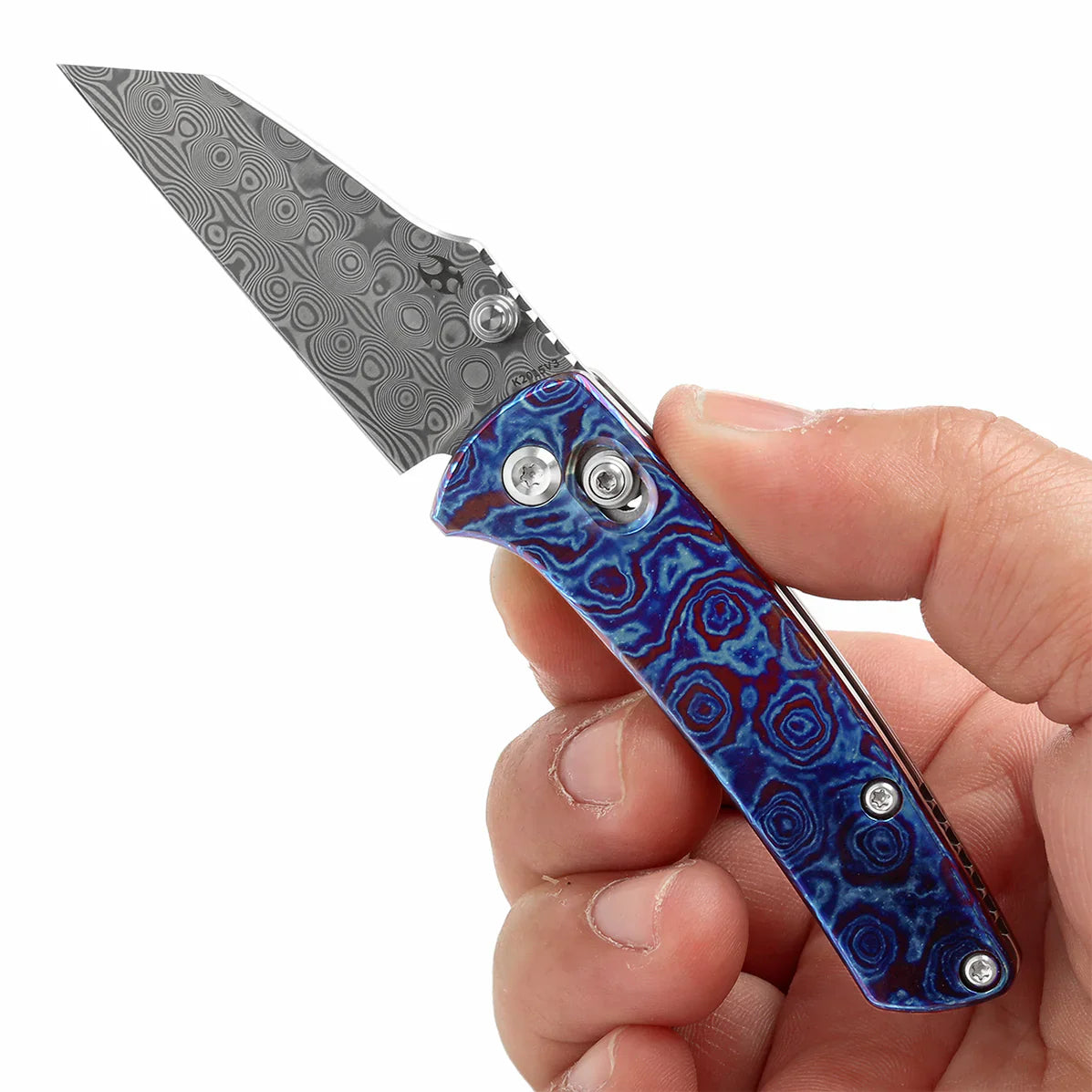 Kansept Little Main Street 2.26" Damascus Timascus Blue Purple K2015V3