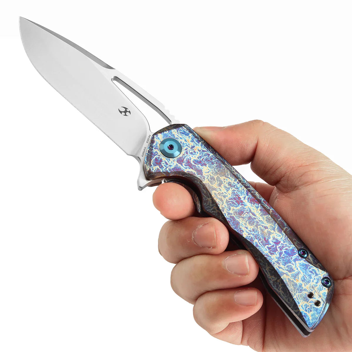 Kansept Kryo 3.58" CPM S35VN Bronze Anodized and Stonewashed Titanium Grey K1001A11