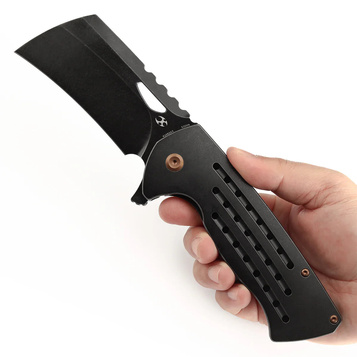 Kansept Leviathan 3.9" CPM S35VN Blackwash Titanium with Holes Black K1083A3