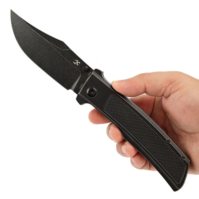Bison Blackwash CPM S35VN Blackwash Titanium with Frag Pattern
