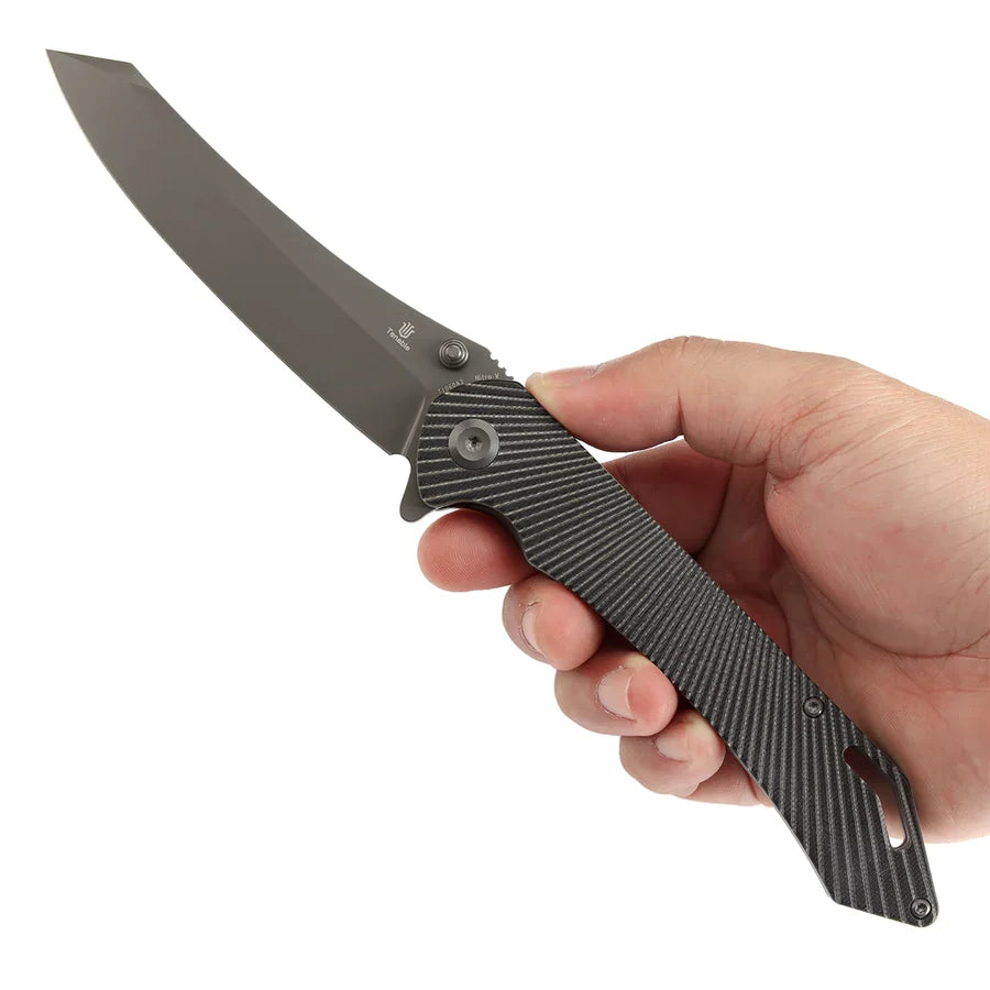 Tenable Colibri Tech T1060A2 – 4.34" Gray TiCN-Coated Nitro-V Blade, Black & Green G10 Handle