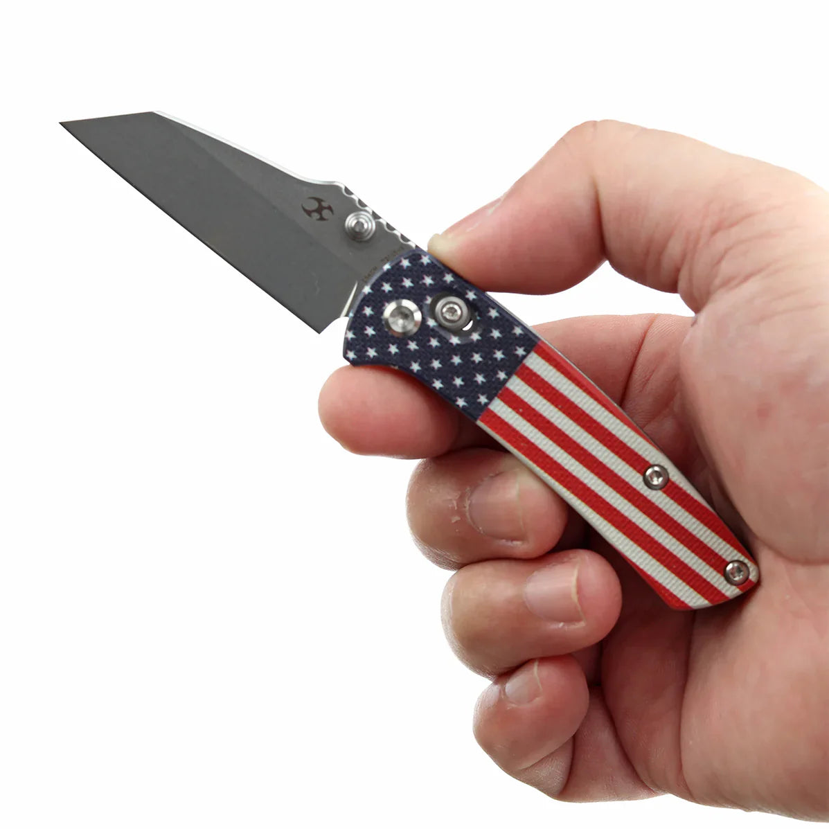 Kansept Little Main Street 2.26" Stonewashed 154CM Jade G10 with American Flag T2015V6
