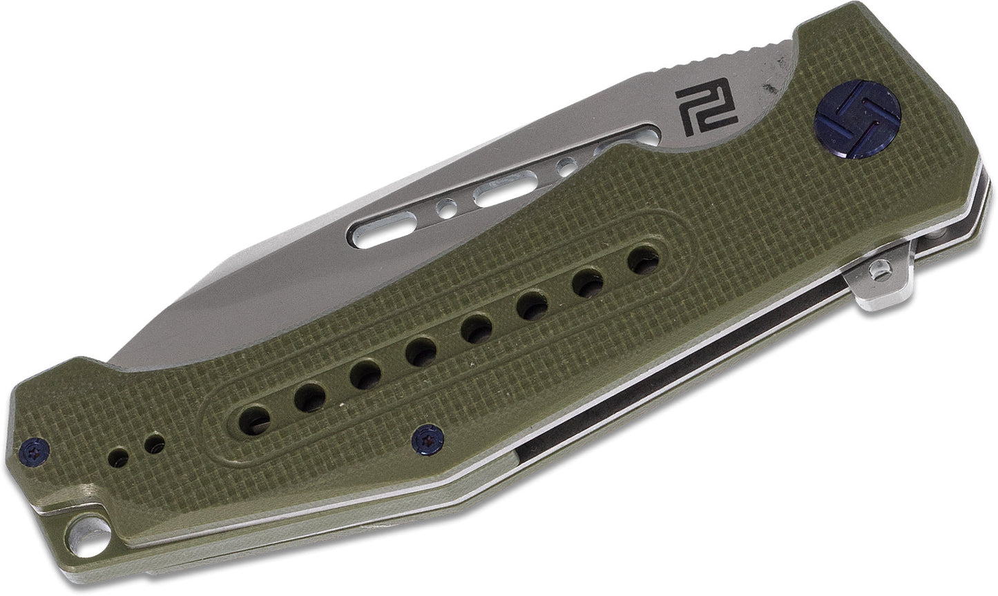 Artisan Cutlery 1705P-GN Folding Knife G10 Handles 3.94" Blade D2 Steel