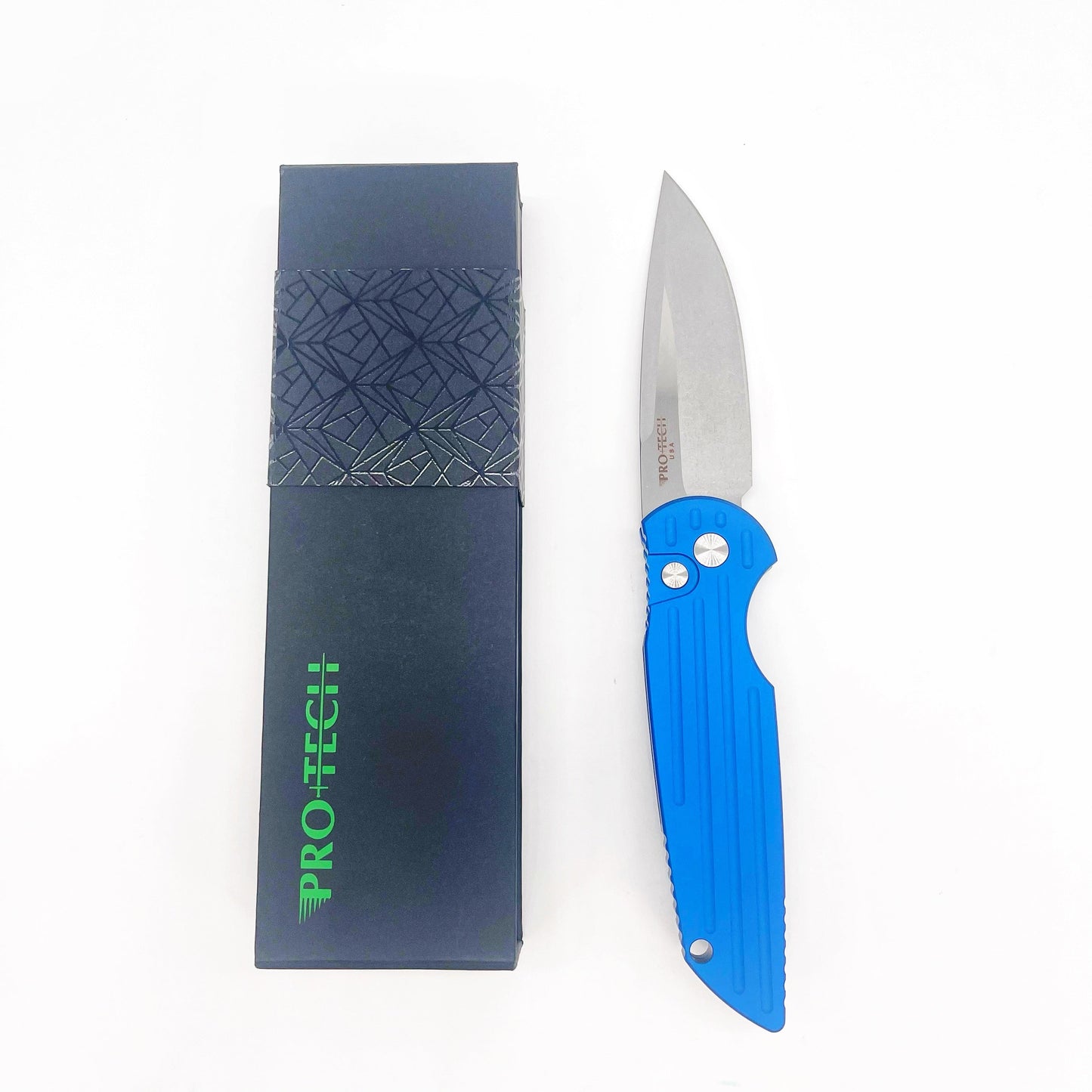 Pro-Tech TR-3 L-1 Blue Tactical Response 3 Left Handed Folding Knife 3.5in 154cm Steel Blade - Blue Handle