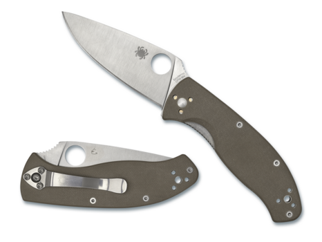 Spyderco Tenacious LinerLock 3.35" Satin CPM-M4 Brown G-10 PlainEdge C122GBNM4P