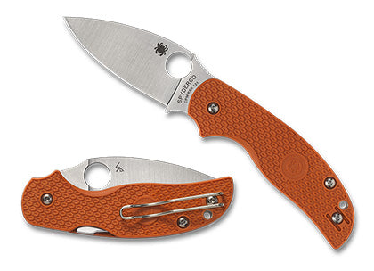 Spyderco Sage 5 Lightweight 3.0" Satin CPM-REX 121 PlainEdge Burnt Orange FRN Handles C123BORP