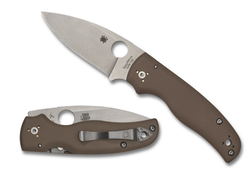 Spyderco Shaman 15V Sprint Run Brown G-10 Handles