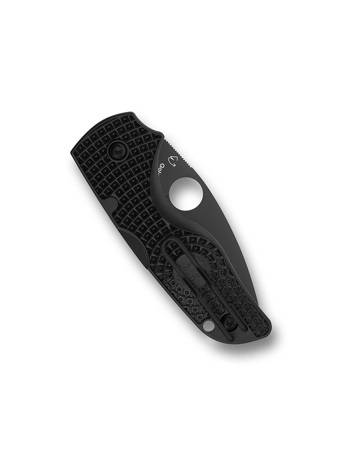 Spyderco Lil' Native Lightweight C230SBBK closed view showing black FRN handle and reversible wire pocket clip