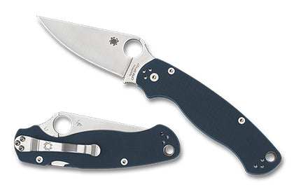 Spyderco Paramilitary 2 C81GPCBL2 - Satin SPY27 Blade With Cobalt Blue G10 Handle