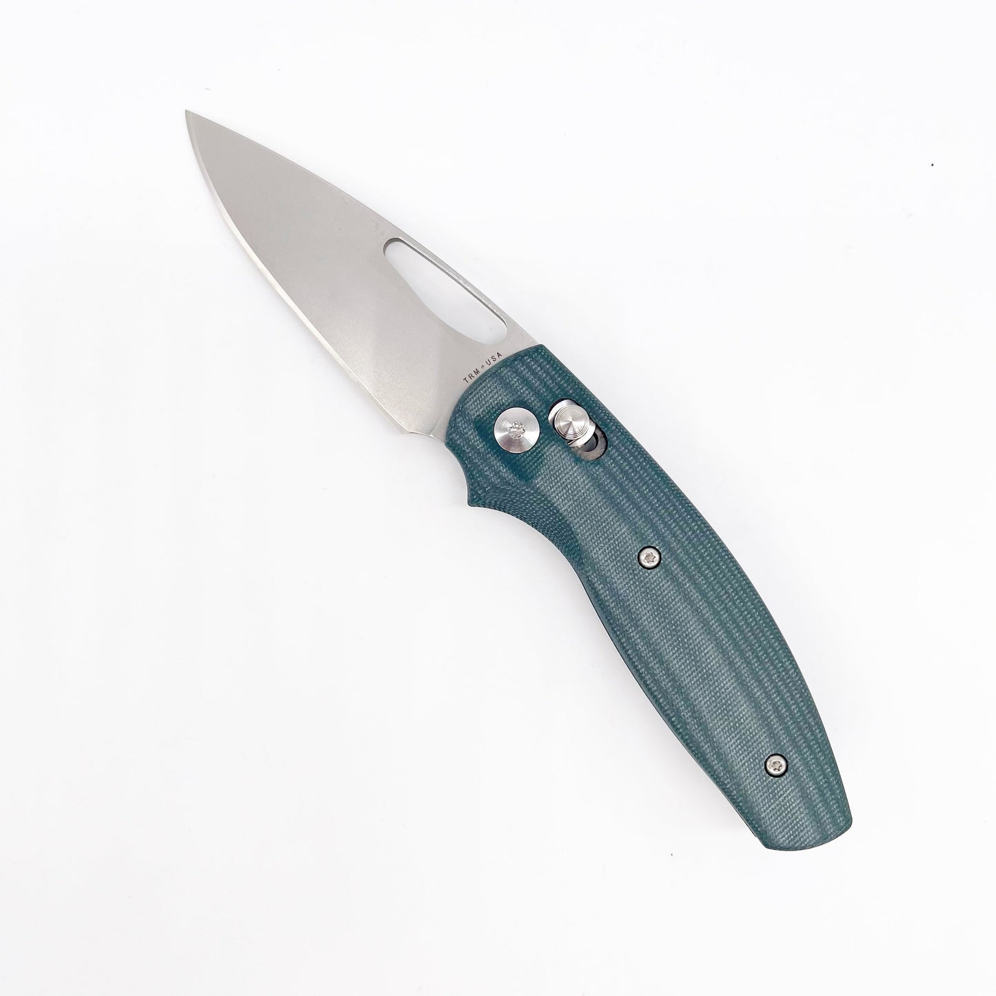 TRM Bulldog Rev. B 2.95" 20CV Folding Knife Forest Green G10 3D Handles River-Lok USA Made EDC