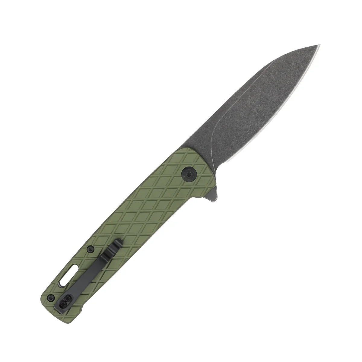 CobraTec Knives Gator 3.37 " D2 Stonewashed Green Aluminum Textured Handles CTGRNGATOR