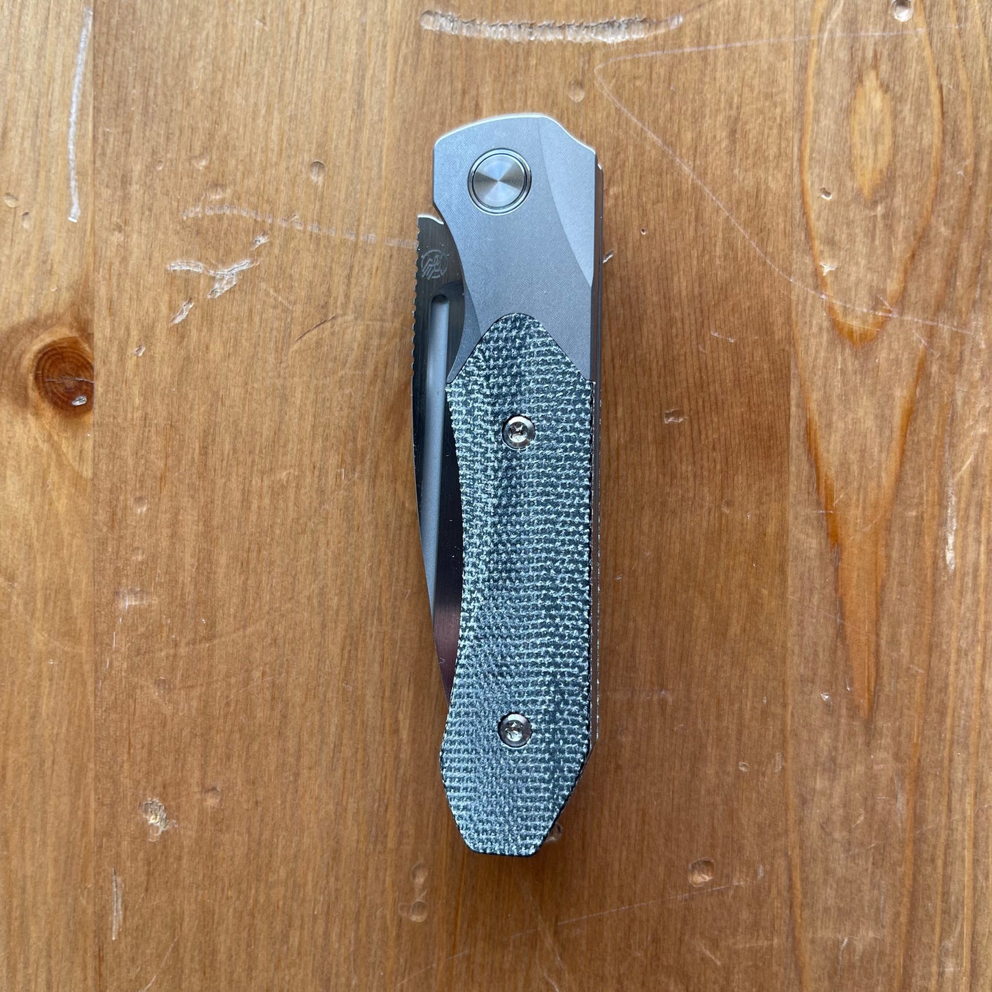Griffin X Series 1946 Slip Joint Folding Knife 2.79in S90V Steel Titanium / Dark Micarta Handles