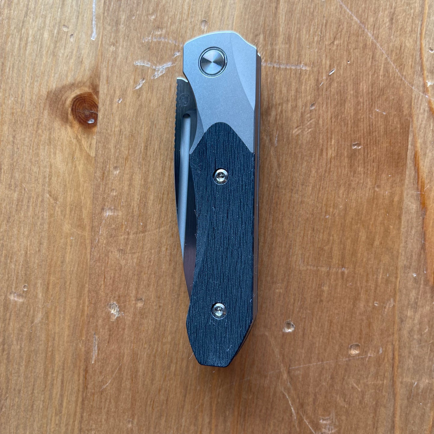 Griffin X Series 1946 Slip Joint Folding Knife 2.79in S90V Steel Titanium / Black Fat Carbon Handles