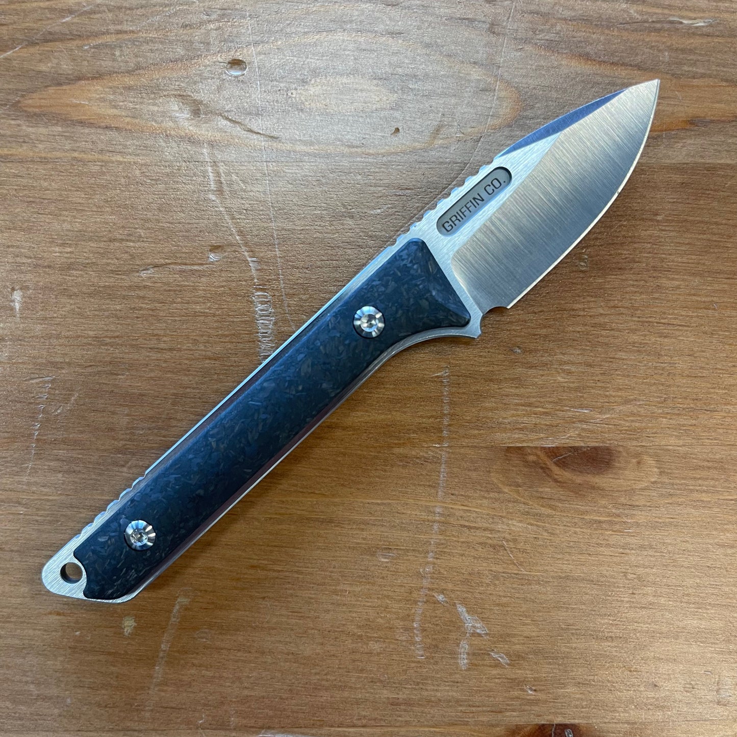 Griffin Scout Medic Fixed Blade 1.65in Satin Magnacut Steel Black Carbon Fiber Handles
