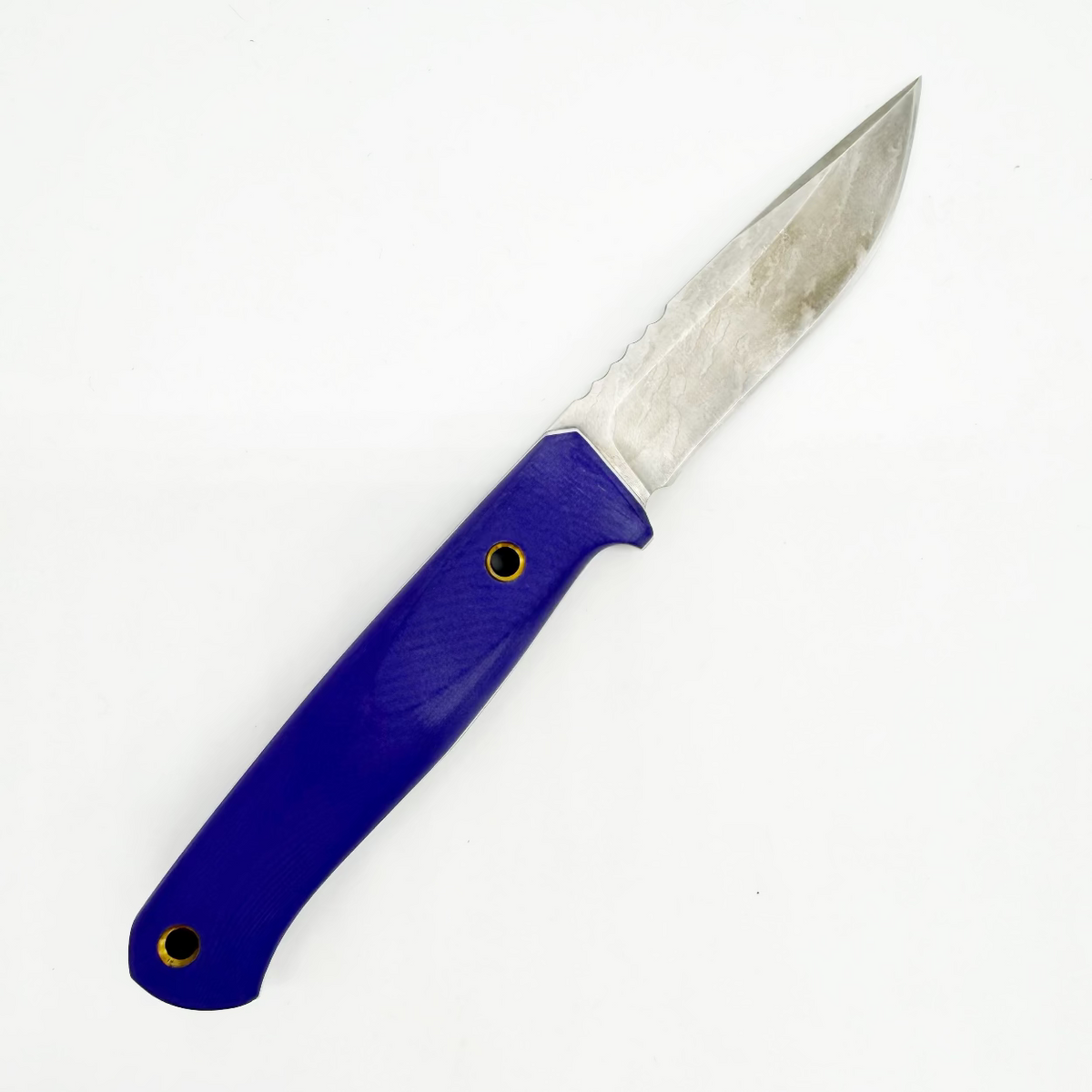 Night Watch Knives Ranger with handmade leather sheath – Nitro-V fixed blade, purple handle