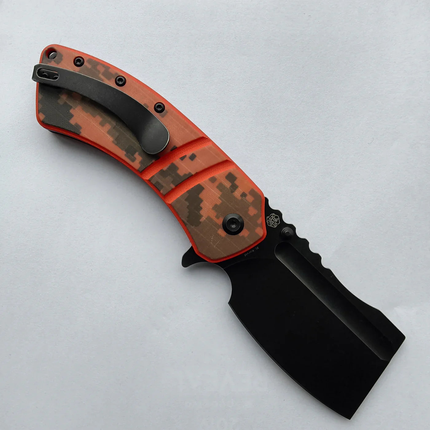 Kansept XL Korvid 3.55" 154CM Orange and Camouflage G10 T1030B3
