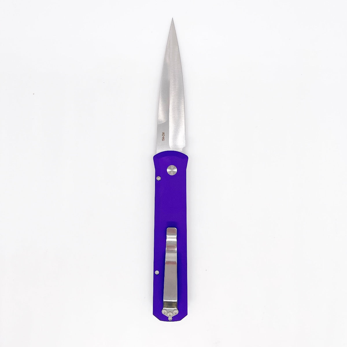 Pro-Tech Godfather Auto Folding Knife Purple Aluminum Handle Satin 154cm Blade