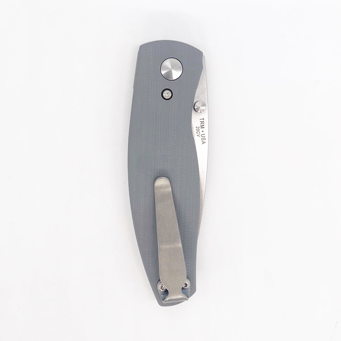 Three Rivers Mfg Neutron 2 Folding Knife 3in CPM 20CV Steel 3D G10 - Gray