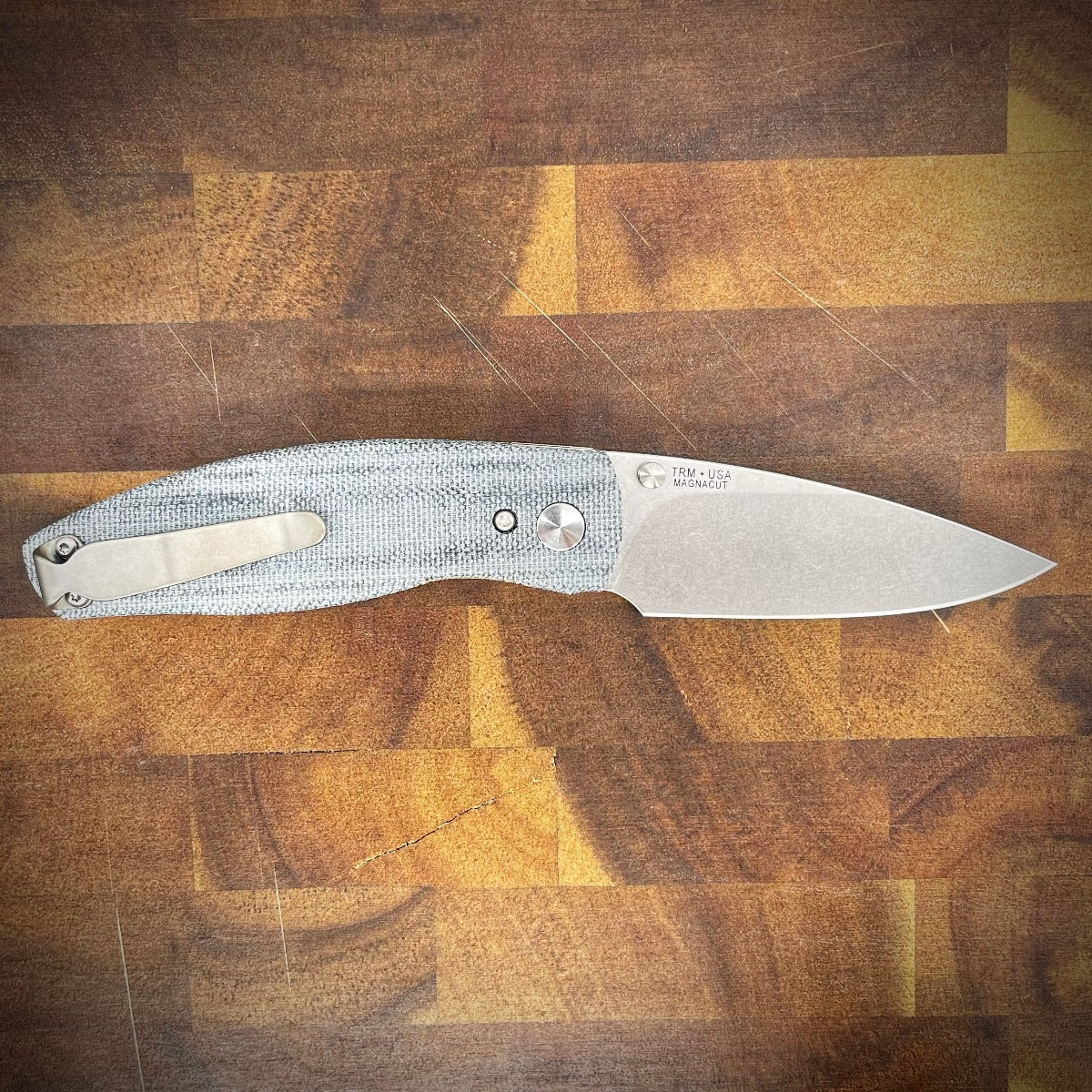 Three Rivers Mfg Neutron 2 Denim Micarta 3D Contoured Scales Magnacut Steel