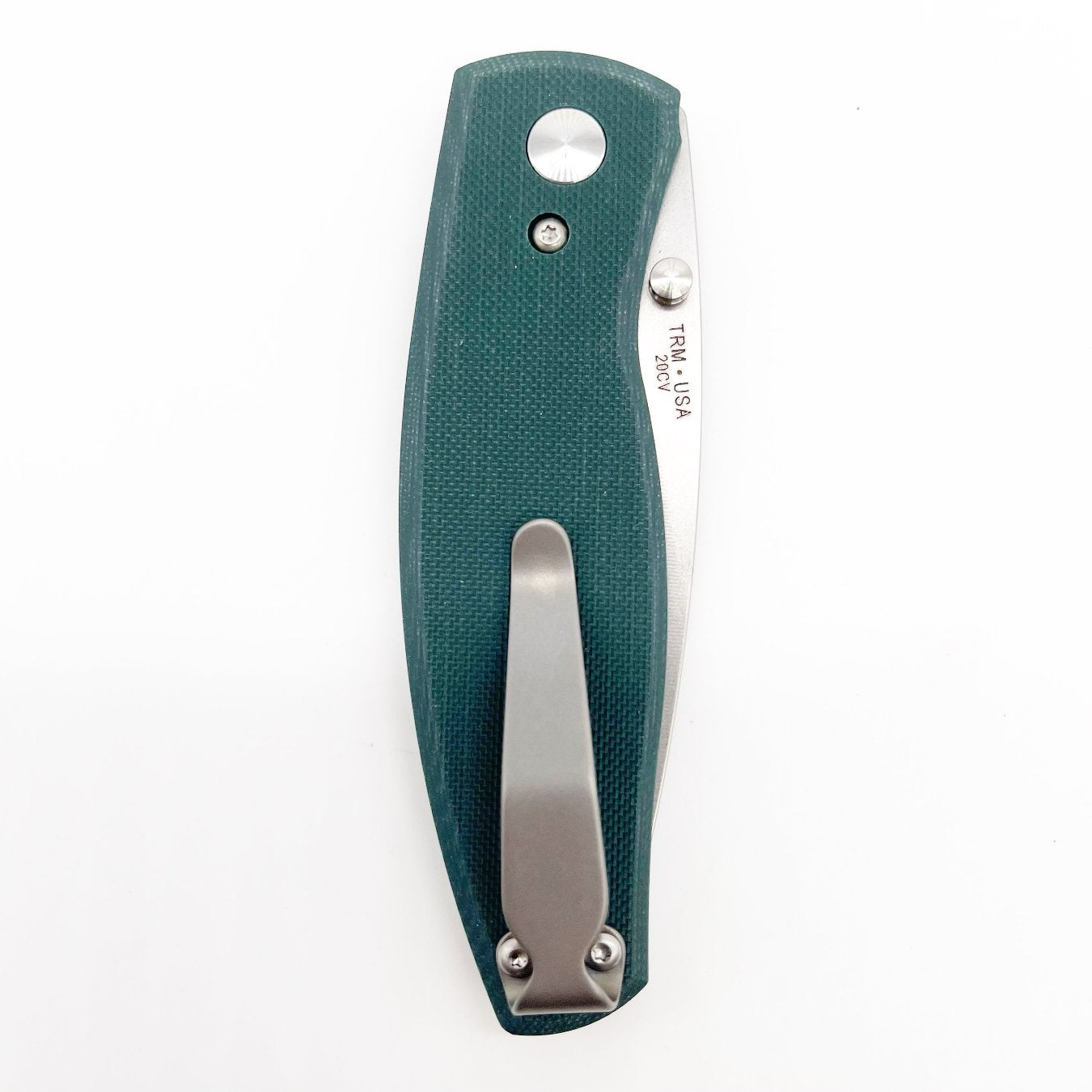 Three Rivers Mfg Neutron 2 Folding Knife 3in 20CV Steel Forrest Green Textured G10 Handles