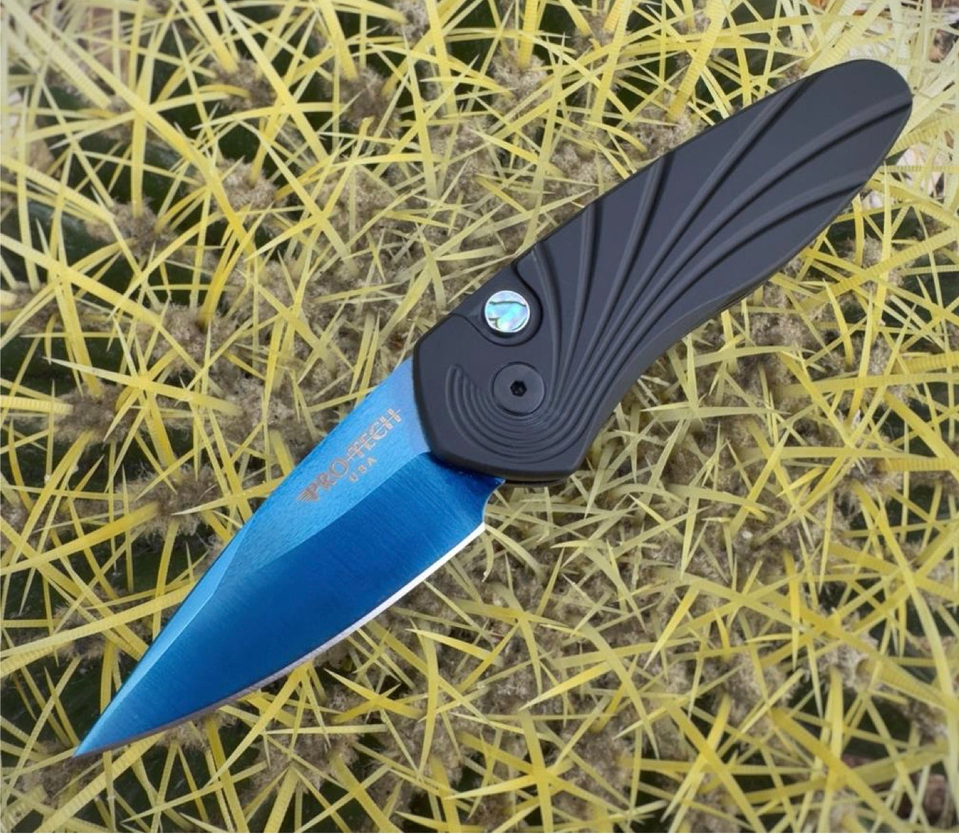 Pro-Tech Knives Sprint 2937-SB Folding Knife 2in S35VN Sapphire Blue Blade 3D Milled Handles