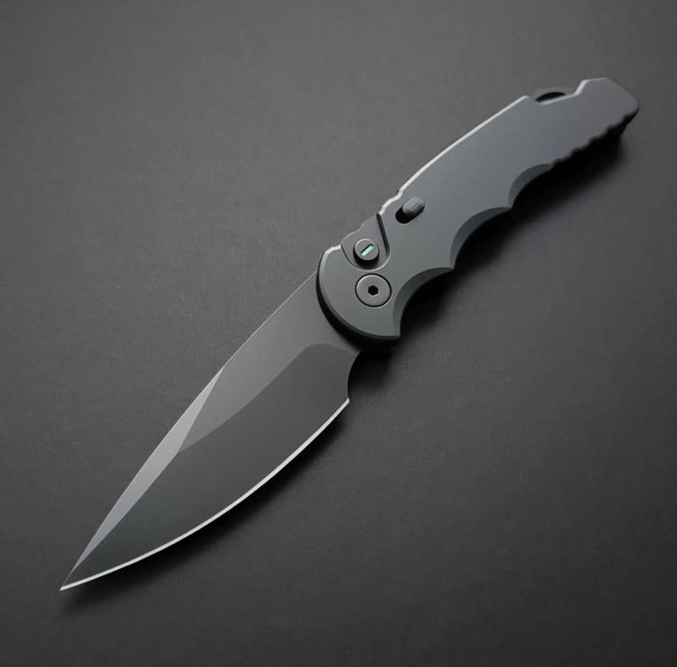 Pro-Tech Knives Tactical Response 5 OPERATOR Sterile Black DLC S35VN Tritium Button