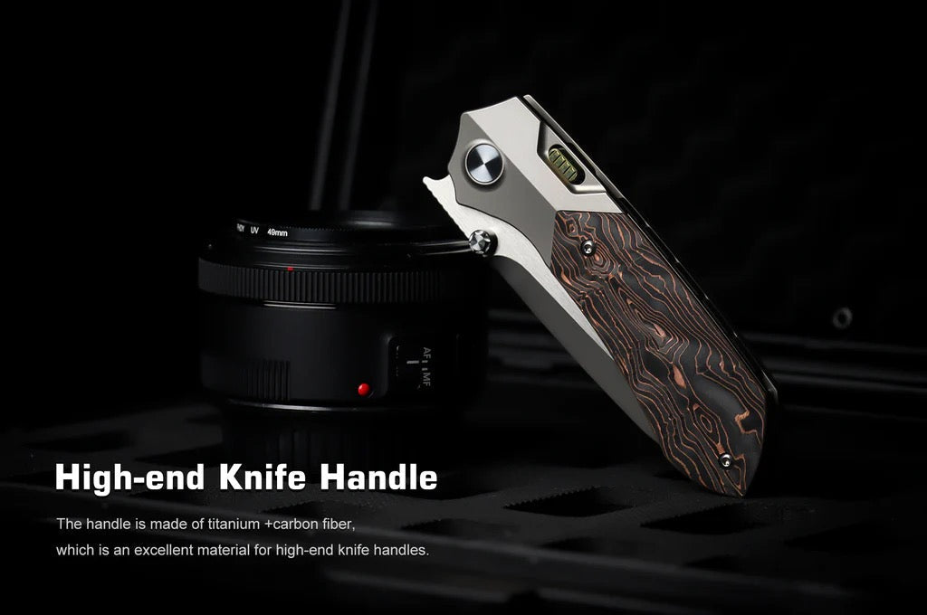 REMETTE RT-Meteor 2.99in M390 Blade Titanium + Copper Infused Carbon Fiber Handle RTPT-D