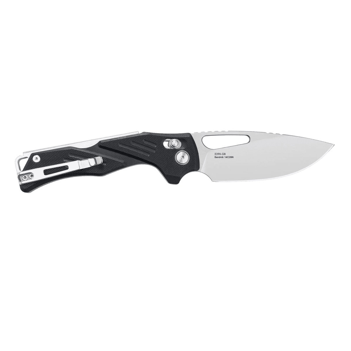 SRM Mirage 239X-GB Folding Knife 3.62in Sandvik14C28N Steel Black G10 Handles