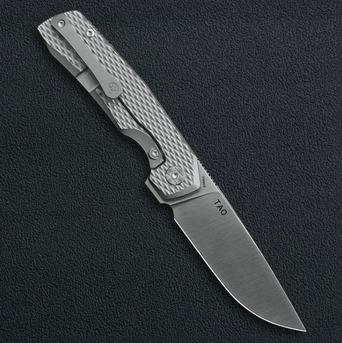 Kunwu TAO II K703T-1, 3.35″ Satin Vanax Blade, Titanium Handle, Frame Lock, view 2