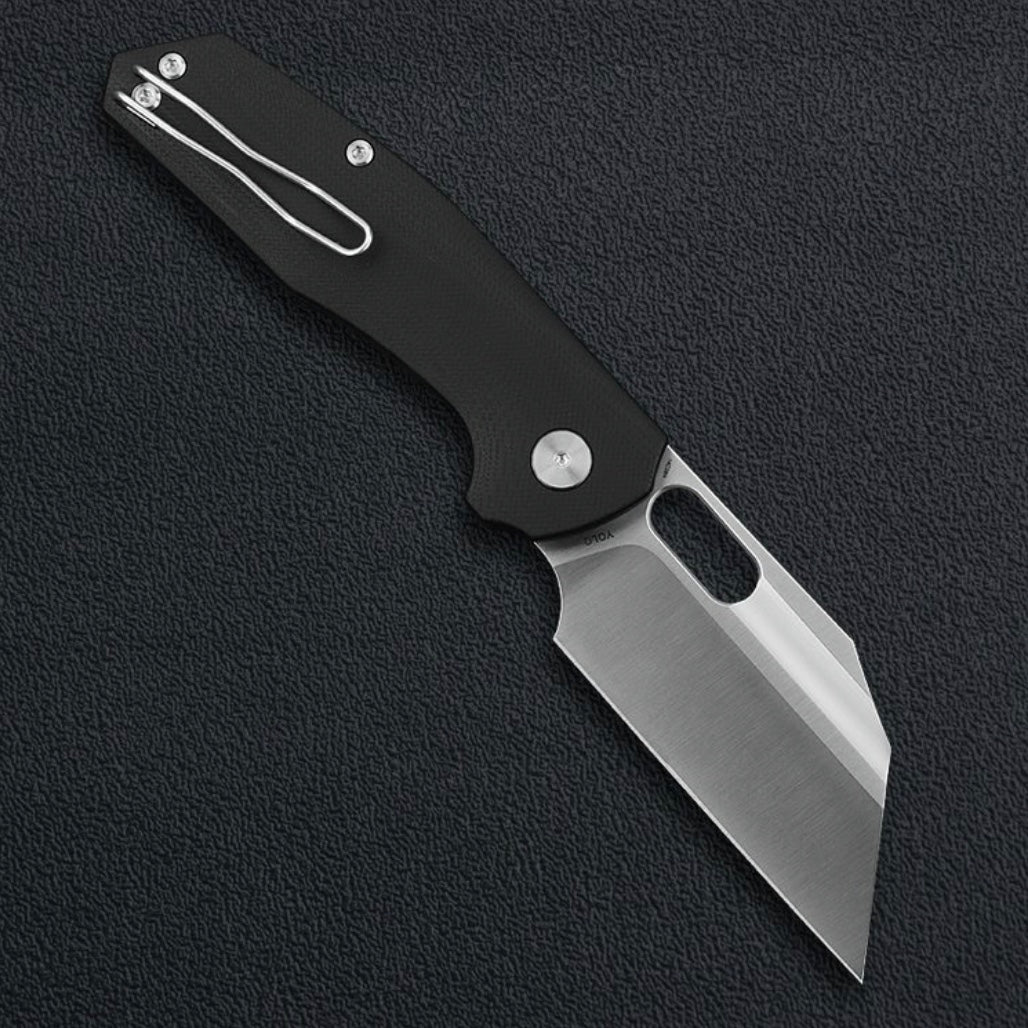 Ironfly Yolo Button Lock 3.38in 14C28N Blade Black G10 Handles VF02-BK