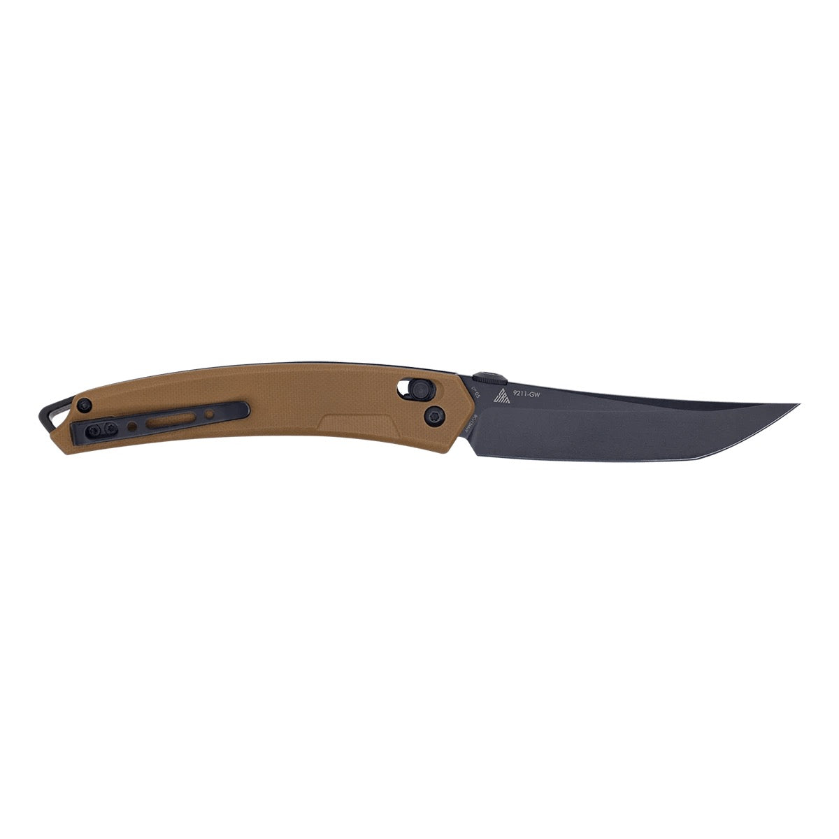 SRM 9211-GW Folding Knife Black 3.57in 8Cr13MoV Steel Blade Brown G10 Handles