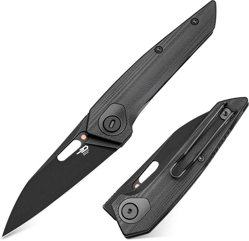 BESTECH VK-VOID G10 BG63E Black G10 Handle 2.854" Black Stonewashed M-CUT Blade